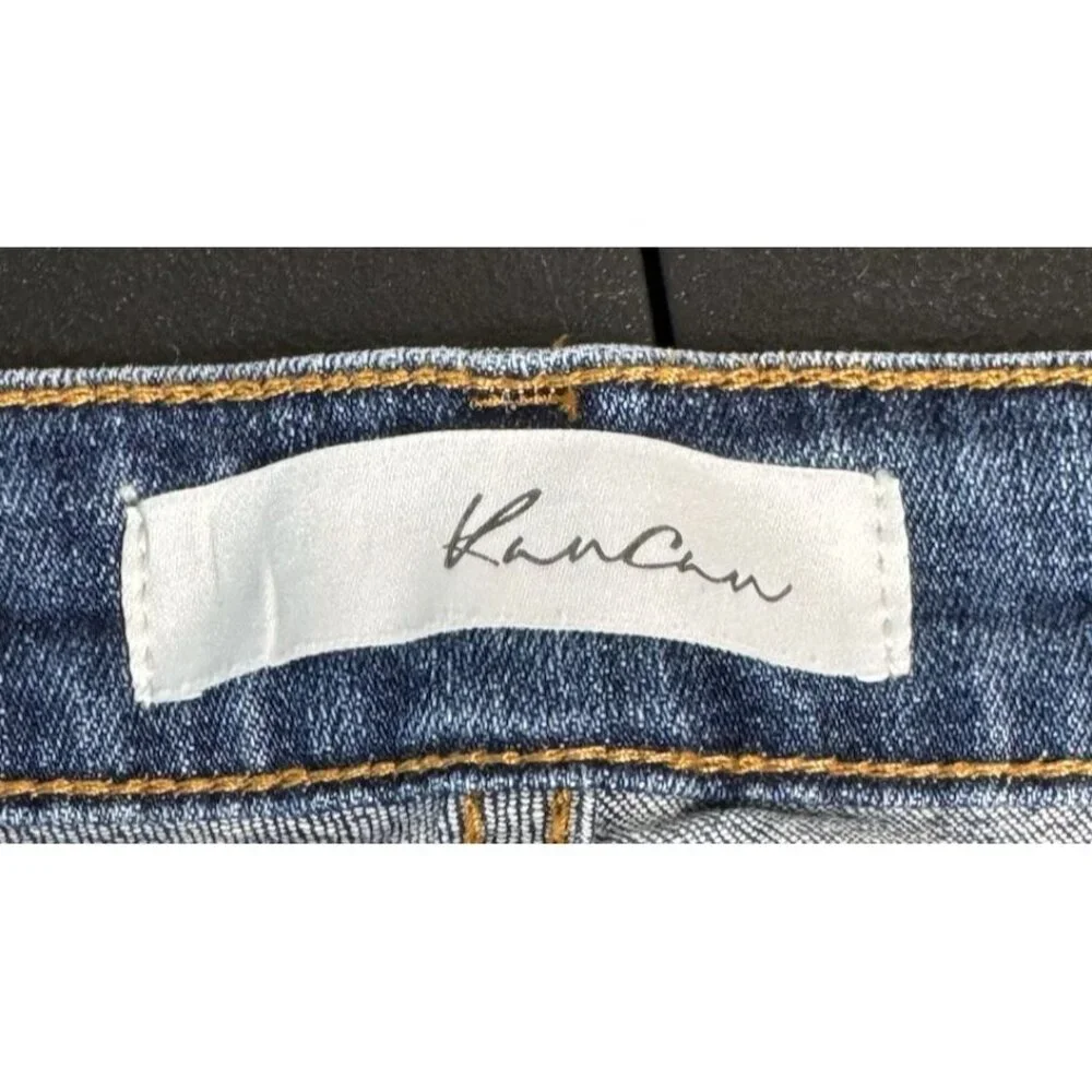 KanCan Jeans Womens‎ Dark Wash Distressed Skinny Jeans Frayed Hem Size
